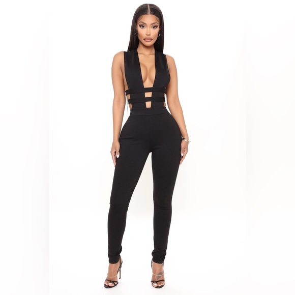 Fashion Nova Pants - Fashion Nova Don't Call Me Up Jumpsuit Black Size Large